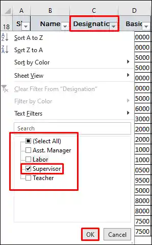 Data Filter ব্যবহার করা