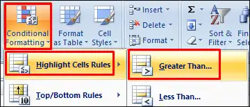 Highlight Cell Rules এর Grater than অপশন ব্যবহার করা