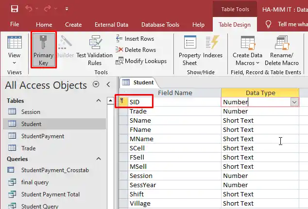 মাইক্রোসফট একসেস ডেটাবেজ কনস্ট্রেইন্ট (Database Constraints)