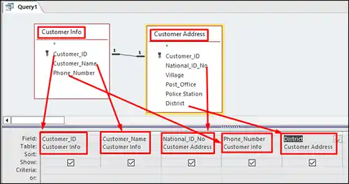 Query Design View ব্যবহার করে কুয়েরি তৈরি করা