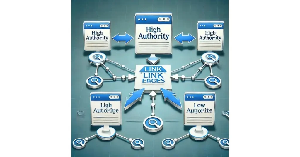 his diagram illustrates website authority and link building, a concept relevant to understanding how off-page factors can impact এডভান্সড অন-পেজ এসইও পর্ব-৪ (Advanced On-Page SEO Part 4).