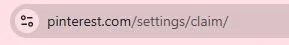 Pinterest Settings Claim