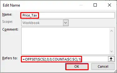 Create dynamic name range in Excel