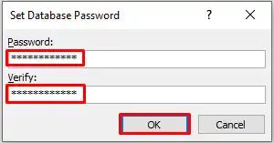 set password for access database
