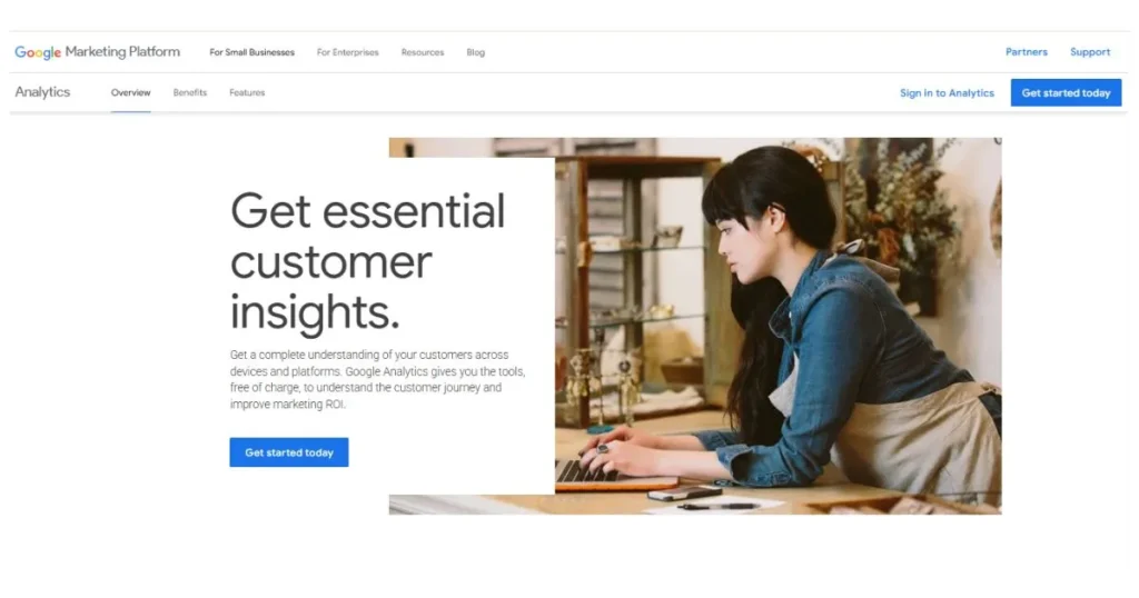 Google Marketing Platform homepage for starting Google Analytics account setup by HAMIMIT SEO agency. How to Set Up Google Analytics Account