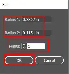 Setting the Point and Radius of a Star Using the Star Tool
