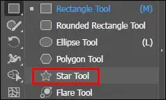 Select Star Tool from tollbox in Illustrator CC